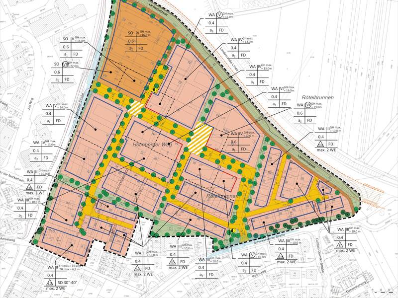 Rechtsplan Bebauungsplan Östlich Marbacher Straße Vorentwurf