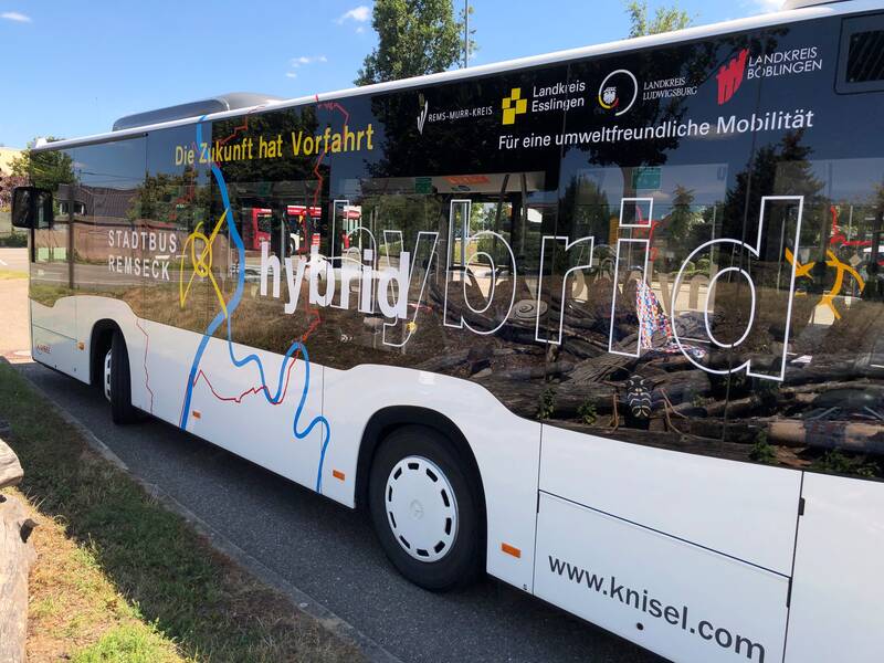 Hybridbus der Stadt Remseck am Neckar.